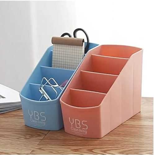 Multi Organizer Caddy Holder for Home and School use (Plastic), Small Desk Organizer Office Supply Bedside Caddy for Nightstand End Table Couch, Multifunctional Desk Organizer Pencil Holder Desktop Organizers, Pen Remote Organizer